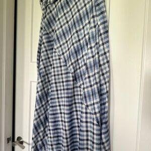 Cato Blue and White Maxi A-Line Skirt